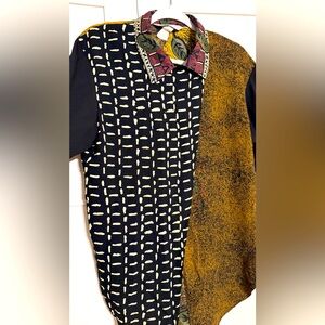 Black and Gold Patterned Women’s Shirt